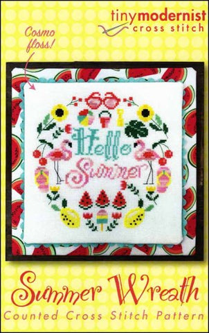 Summer Wreath By The Tiny Modernist Counted Cross Stitch Pattern