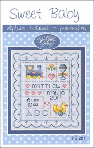 Sweet Baby Birth Announcement by Sue Hillis Designs Counted Cross Stitch Pattern