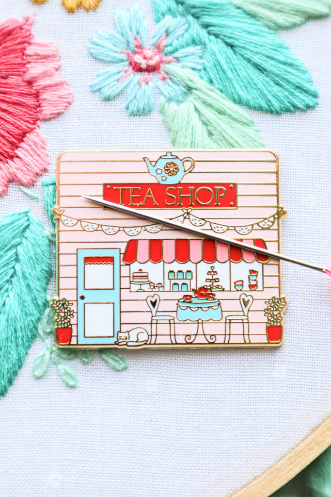 Tea Shop Main Street Magnetic Needle Minder by Flamingo Toes
