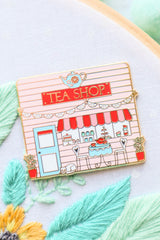 Tea Shop Main Street Magnetic Needle Minder by Flamingo Toes