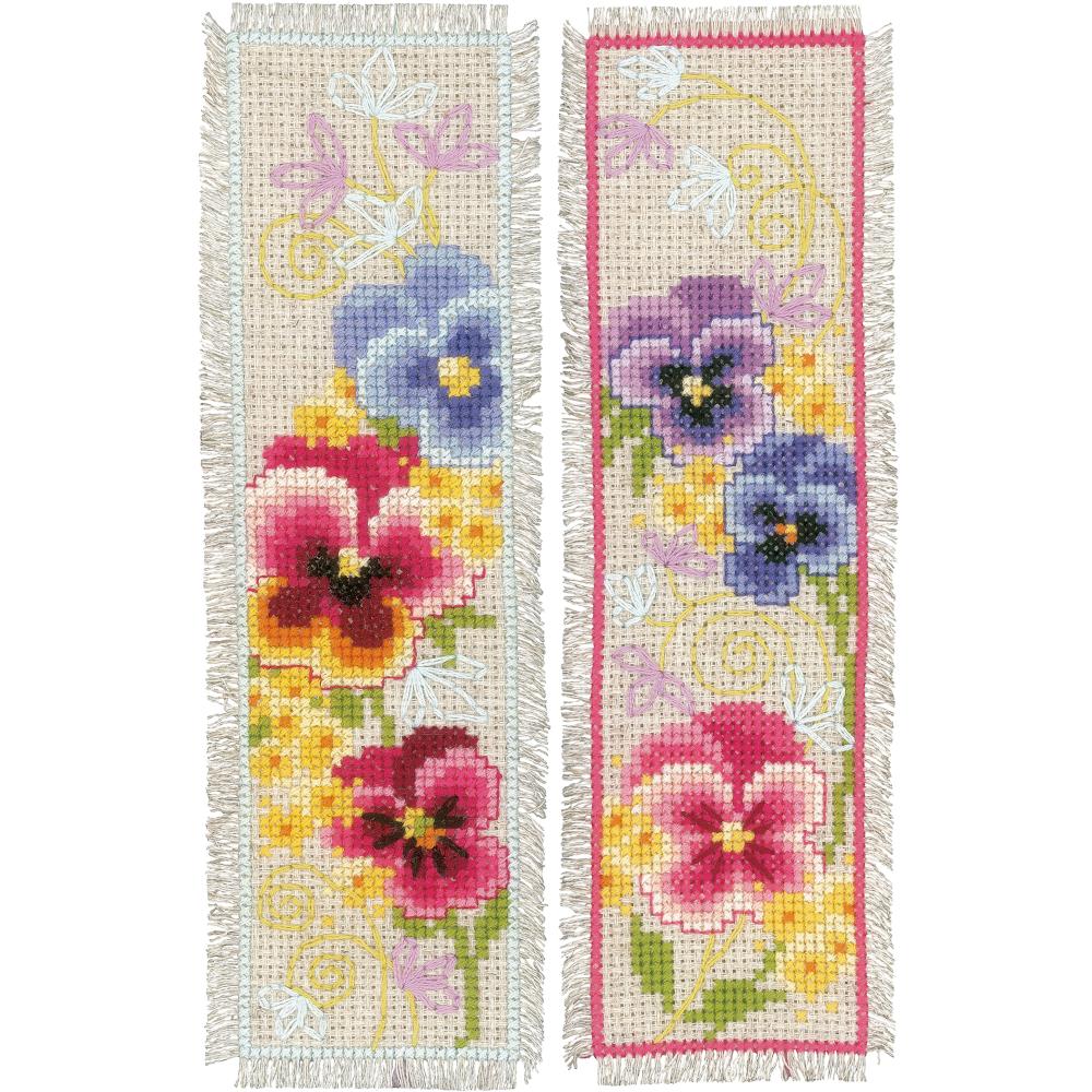 Vervaco Counted Cross Stitch Kit - Violets Bookmarks