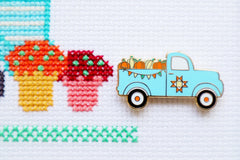 Fall Pumpkin Vintage Truck Needle Minder by Flamingo Toes