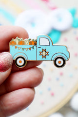 Fall Pumpkin Vintage Truck Needle Minder by Flamingo Toes