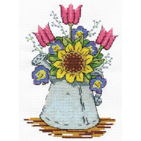 Watering Can by Design Works Counted Cross Stitch Kit 5x7 inches