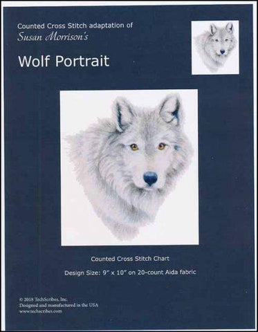 Wolf Portrait by Techscribes Counted Cross Stitch Pattern