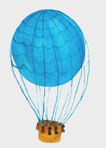 Contemporary Hot Air Balloon with a Basket Hand Embroidery Pattern