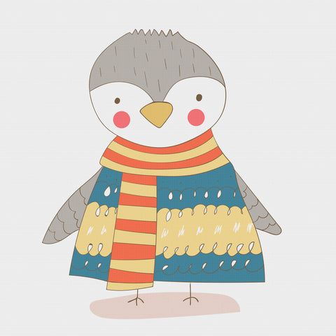 Contemporary Duck in a Colorful Knit Sweater Hand Embroidery Pattern