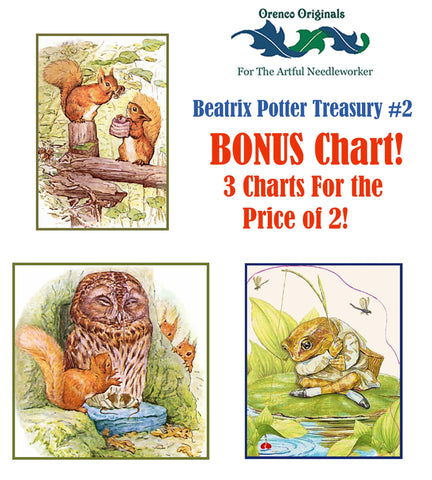 Beatrix Potter Deluxe Treasury#2-Three Counted Cross Stitch Patterns Charts