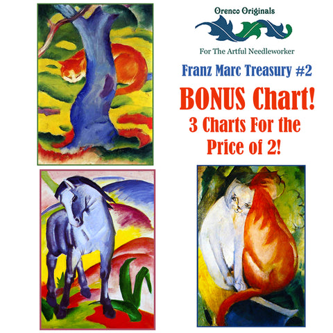 Franz Marc Deluxe Treasury#2-Three Counted Cross Stitch Patterns Charts