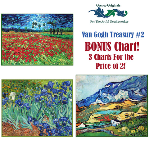 Impressionist Van Gogh Deluxe Treasury #2 -Three Counted Cross Stitch Patterns