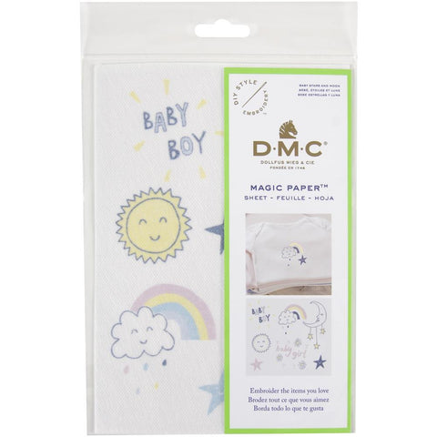 BABY STAR-DMC Magic Paper Pre-Printed EMBROIDERY Needlework Design Great for a New Stitcher!