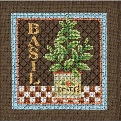 BASIL-Herb designed by Debbie Mumm Counted Cross Stitch Kit 4.5