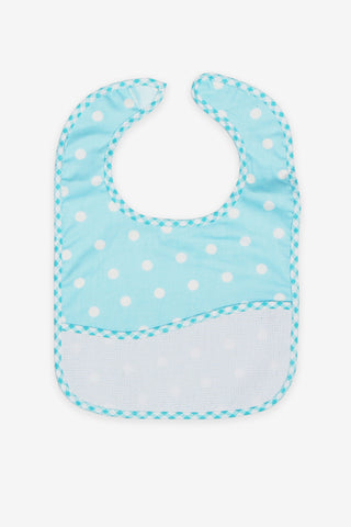 Charles Craft Blue Polka Dot Baby Bib