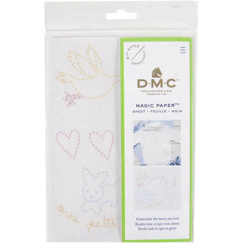 BIRTH-DMC Magic Paper Pre-Printed EMBROIDERY  Needlework Design Great for a New Stitcher!