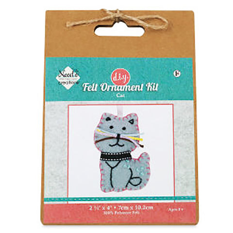 Needle Creations Felt Ornament Kit - Blue Kitty Cat