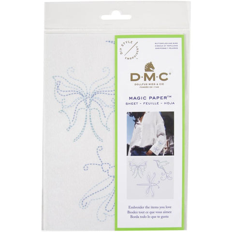 BUTTERFY-BIRDS-DMC Magic Paper Pre-Printed EMBROIDERY  Needlework Design Great for a New Stitcher!