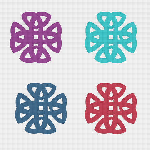 EASY *2 DMC Colors* Celtic Knot Cross Carolingian Counted Cross Stitch Pattern
