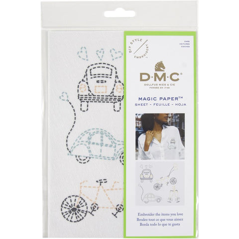 CARS-DMC Magic Paper Pre-Printed EMBROIDERY Needlework Design Great for a New Stitcher!