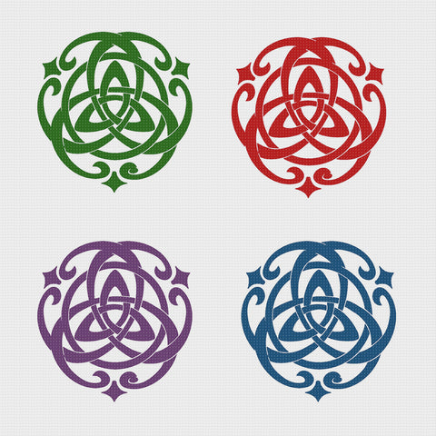 EASY *2 DMC Colors* Celtic Knot Trinity Center Counted Cross Stitch Pattern