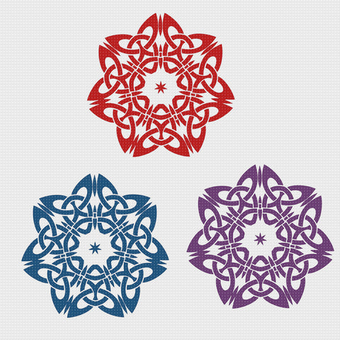 EASY *2 DMC Colors* Celtic Mandala Knot #11 Counted Cross Stitch Pattern