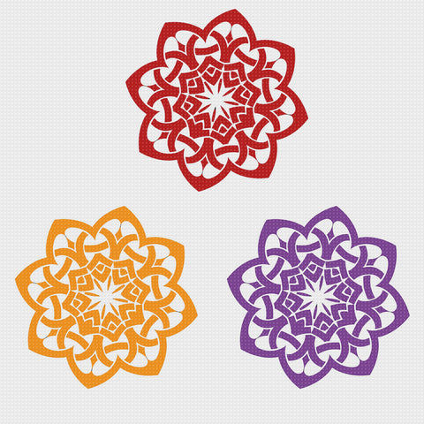 EASY *2 DMC Colors* Celtic Mandala Knot #12 Counted Cross Stitch Pattern