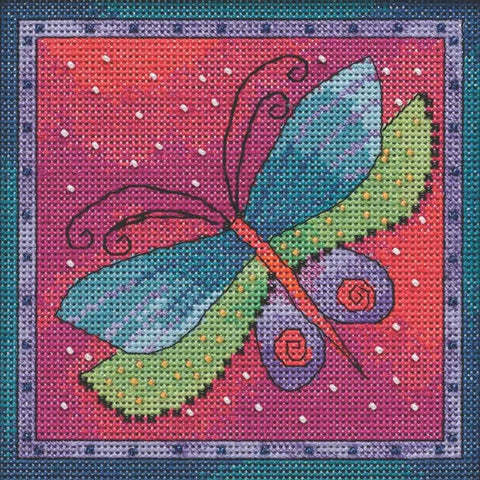Laurel Burch Dragonfly Fuchsia by Mill Hill Counted Cross Stitch Kit