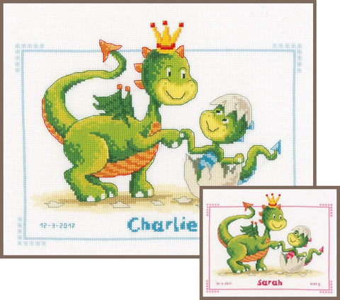 DRAGONS-Birth Record Vervaco Counted Cross Stitch Kit 10.75