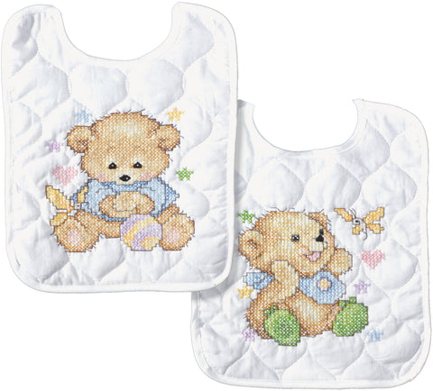 BIBS-Baby Hugs Baby Bears Stamped Cross Stitch Kit By Tobin Crafts