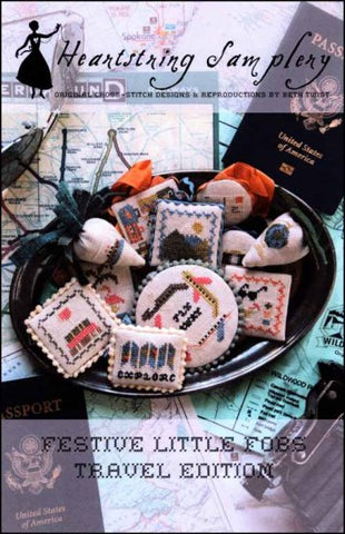 Festive Little Fobs Travel Edition by Heartstring Samplery Counted Cross Stitch Pattern