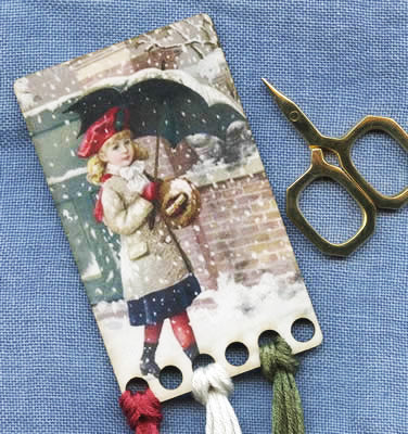 Kelmscott Design's Happy Christmas Schoolgirl Thread Keep