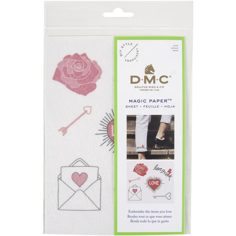 HEART-LOVE-DMC Magic Paper Pre-Printed EMBROIDERY  Needlework Design Great for a New Stitcher!