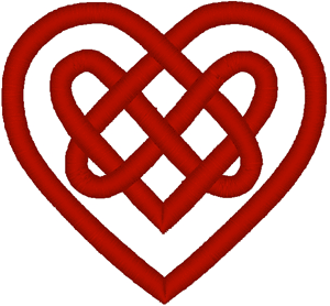 Celtic Knot Heart in Red Counted Cross Stitch Pattern