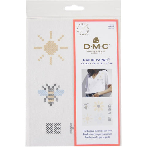 INSECTS-DMC Magic Paper Pre-Printed Counted Cross Stitch Needlework Design Great for a New Stitcher!