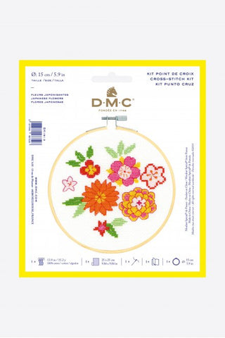 JAPANESE FLOWER  - DMC Stitch Kit -  Great for a New Stitcher!