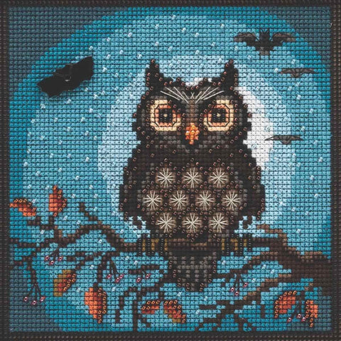 Midnight Owl Mill Hill Buttons & Beads Counted Cross Stitch Kit 5