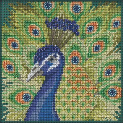 Proud Peacock Mill Hill Buttons & Beads Counted Cross Stitch Kit 5
