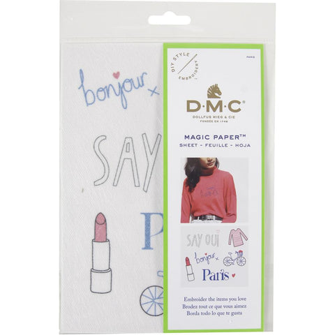 PARIS-DMC Magic Paper Pre-Printed EMBROIDERY  Needlework Design Great for a New Stitcher!