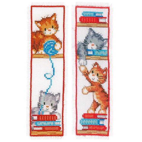 PLAYFUL KITTENS Vervaco Bookmark Counted Cross Stitch Kit 2.5