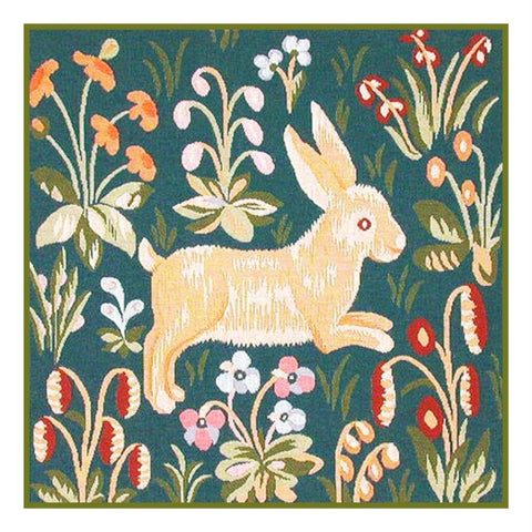 Running Rabbit Detail from the Lady and The Unicorn Tapestries Counted Cross Stitch Pattern