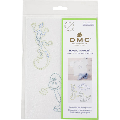 SHARK DINOSAUR-DMC Magic Paper Pre-Printed EMBROIDERY Needlework Design Great for a New Stitcher!