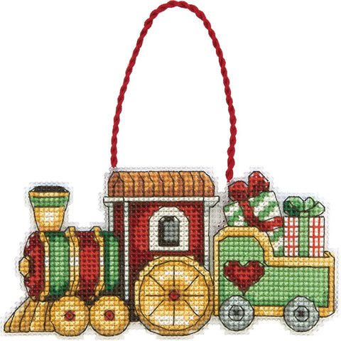 Train Ornament Counted Cross Stitch Kit-3.75x2.25 14 Count Plastic Canvas