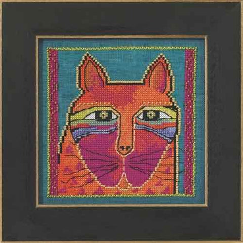 Laurel Burch Wild Orange Cat by Mill Hill Counted Cross Stitch Kit 5.5