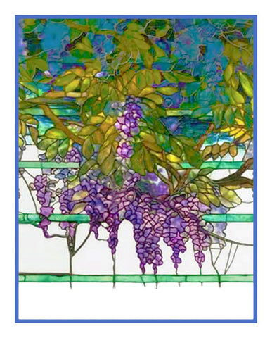 Wisteria Flower detail inspired by Louis Comfort Tiffany  Counted Cross Stitch Pattern DIGITAL DOWNLOAD